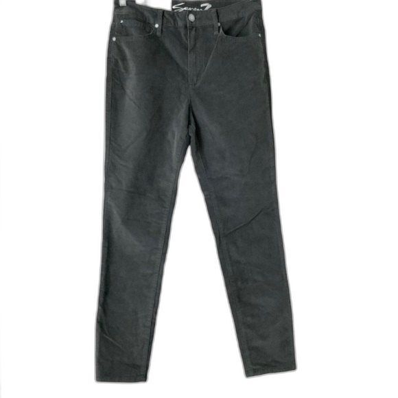 Seven7 Corduroy Pants Grey Ultra High Rise Skinny 10 - Picture 1 of 8